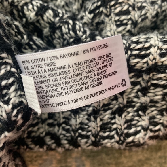 Merona Black & White Geometric Pattern Open Front Cardigan- Size Large - Picture 10 of 10